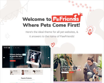 Wordpress宠物企业外贸商城主题模板PawFriends 汉化插件优化加速