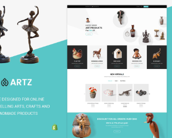 Shopify响应式艺术作品展览售卖网站主题模板Artz