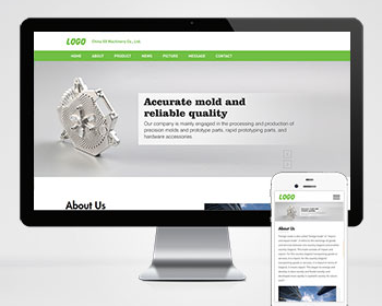 pbootcms绿色简洁精密模具五金零件加工外贸公司网站源码 带手机版